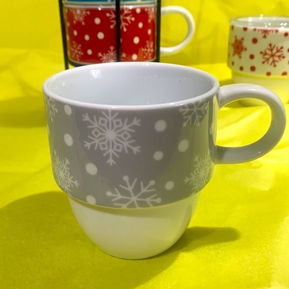 Stacking Christmas Mugs with Stand. Set 4. New - Picture 4 of 12